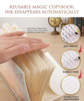 Magic Practice Copybook, (4 Book + 10 Refill+ 1Pen +1 Grip) Number Tracing Book for Preschoolers with Pen, Magic Calligraphy Copybook Set Practical Writing Tool Simple Hand Lettering